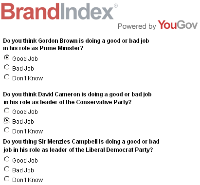 YouGov survey, 2 Nov 07: Do you thing Sir Menzies Campbell is doing a good job in his role as leader of the Liberal Democrats